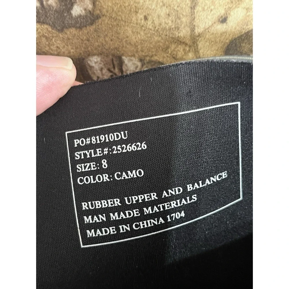 Itasca Scent Free Mens Camo Rubber Hunting Boots Waterproof Size 8